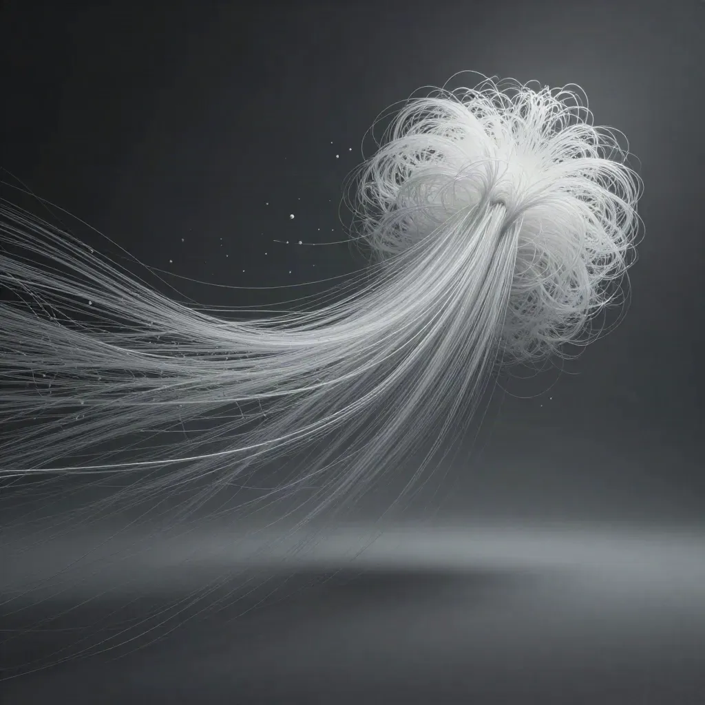 Silver light filaments bloom in dark graphite haze with calm copy space for 99.99% uptime.